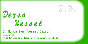 dezso wessel business card